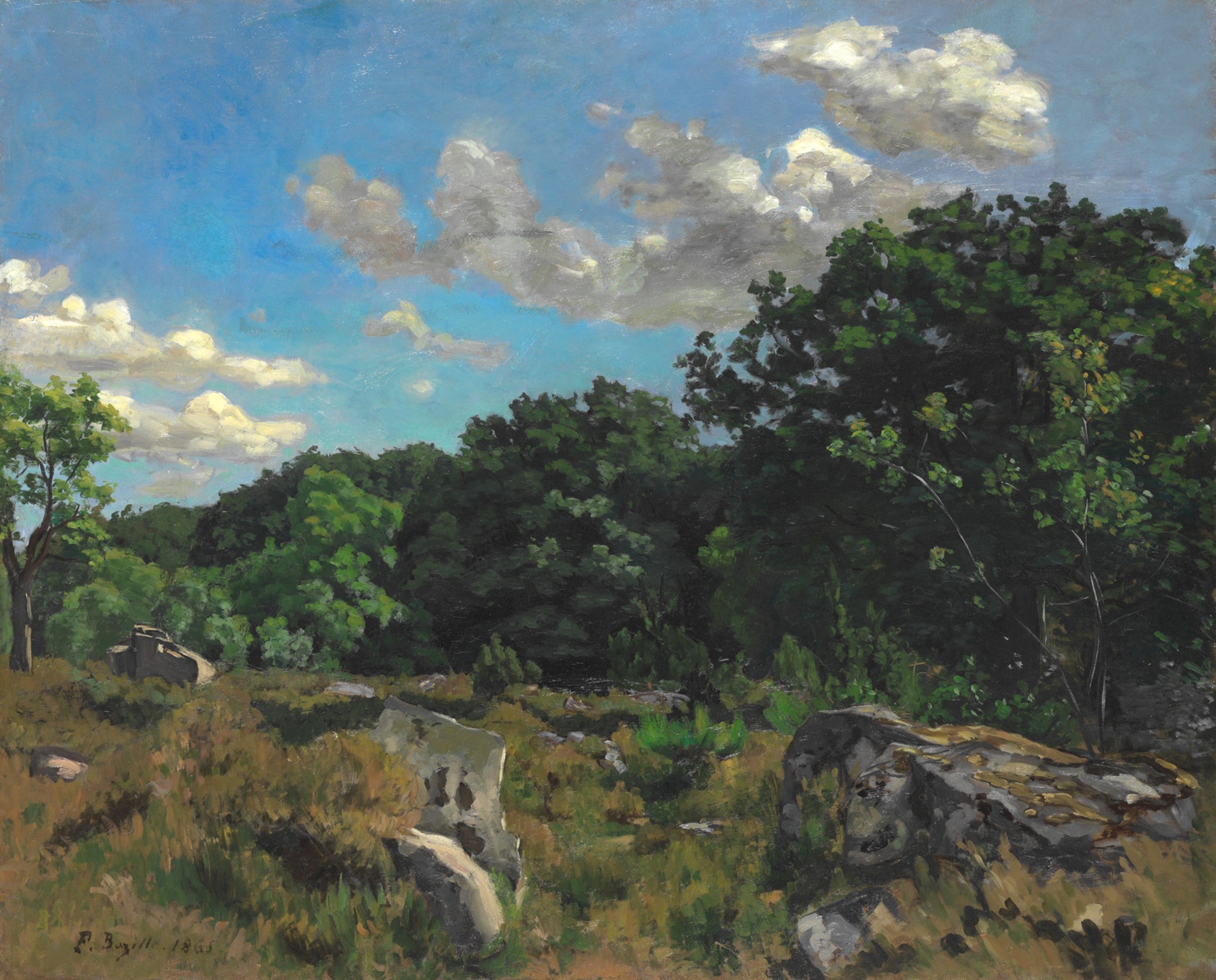A work made of oil on canvas.