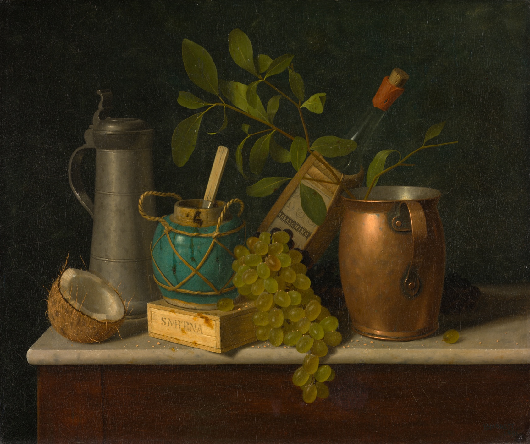 A work made of oil on canvas.