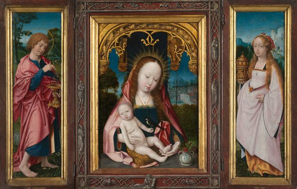 Triptych with Virgin and Child, Saint John the Evangelist (left wing) and Mary Magdalene (right wing) by Jan Provoost