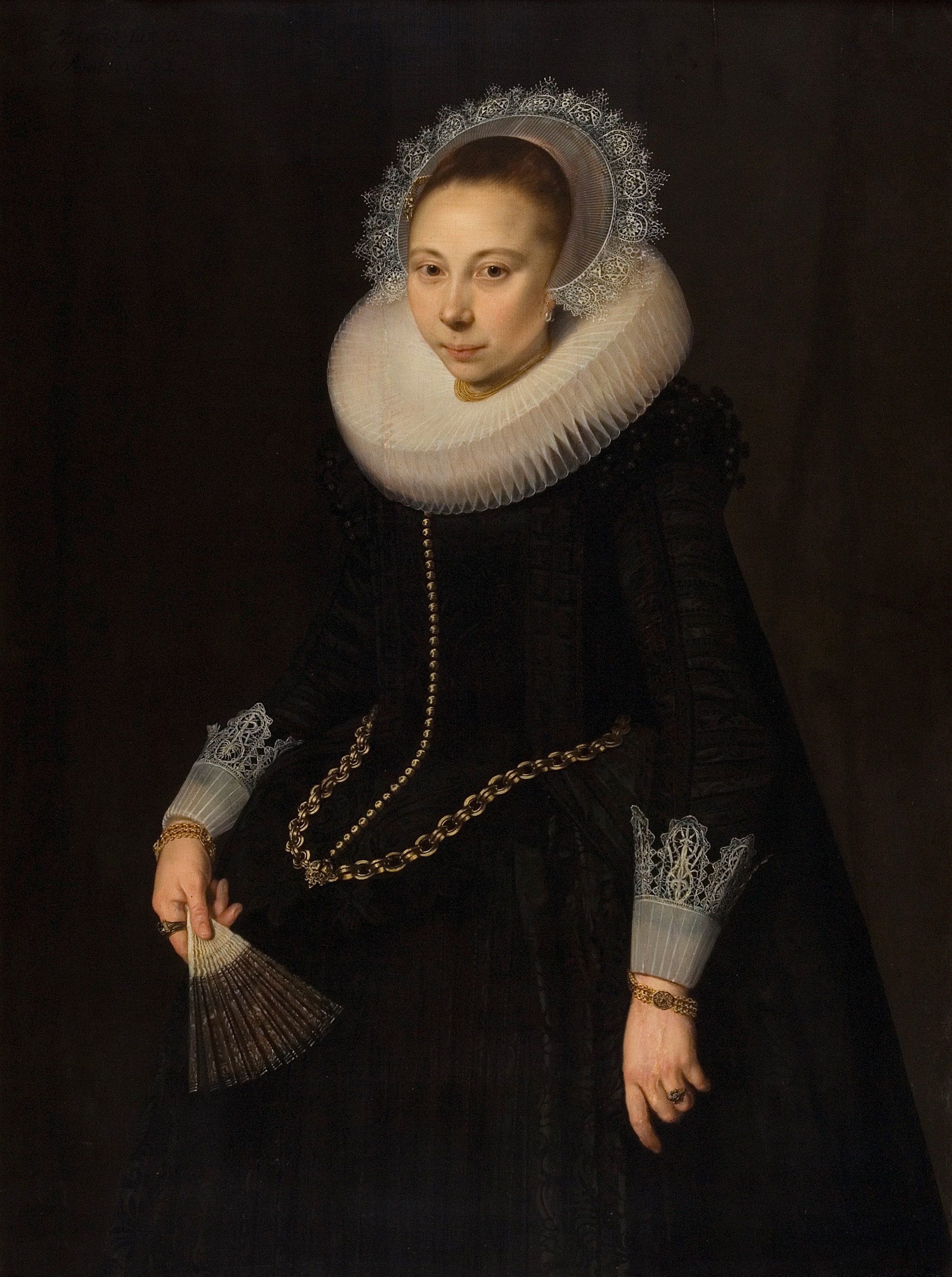 Portrait of Maria Overrijn van Schoterbosch (1599/1600-1638) by Cornelis van der Voort