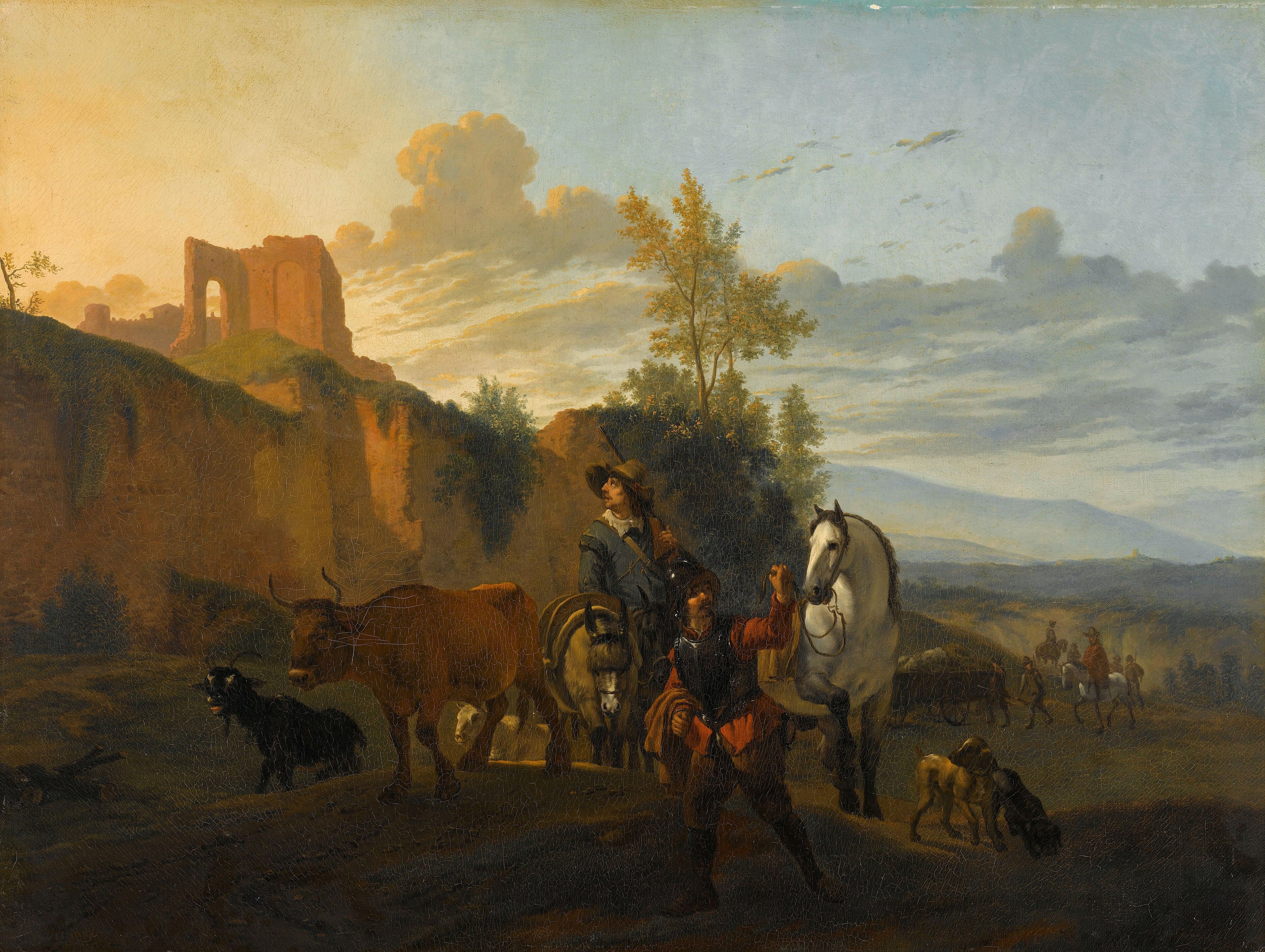 Italiaans landschap met soldaten by Anonymous Unknown author