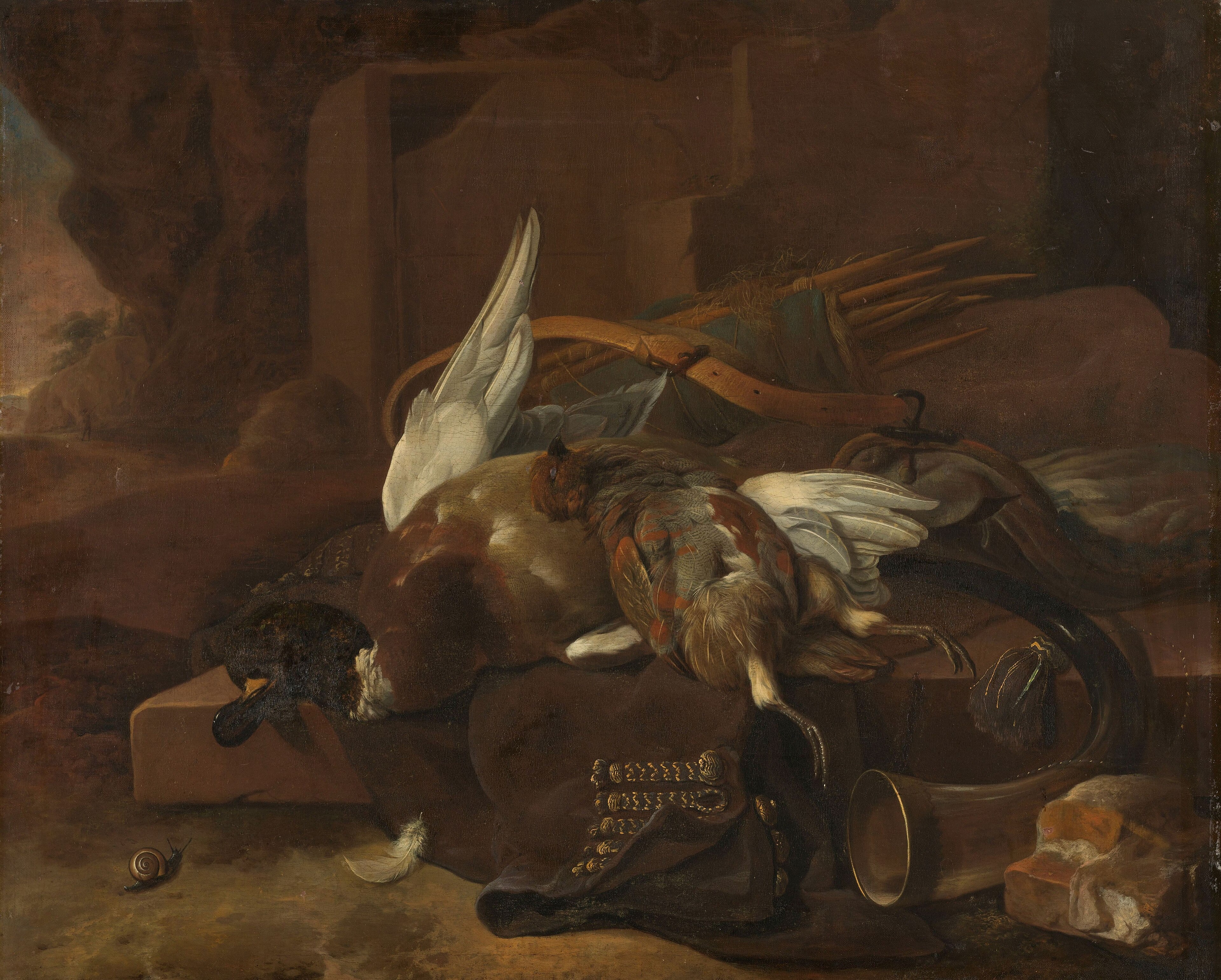 Jachtbuit by Melchior d' Hondecoeter