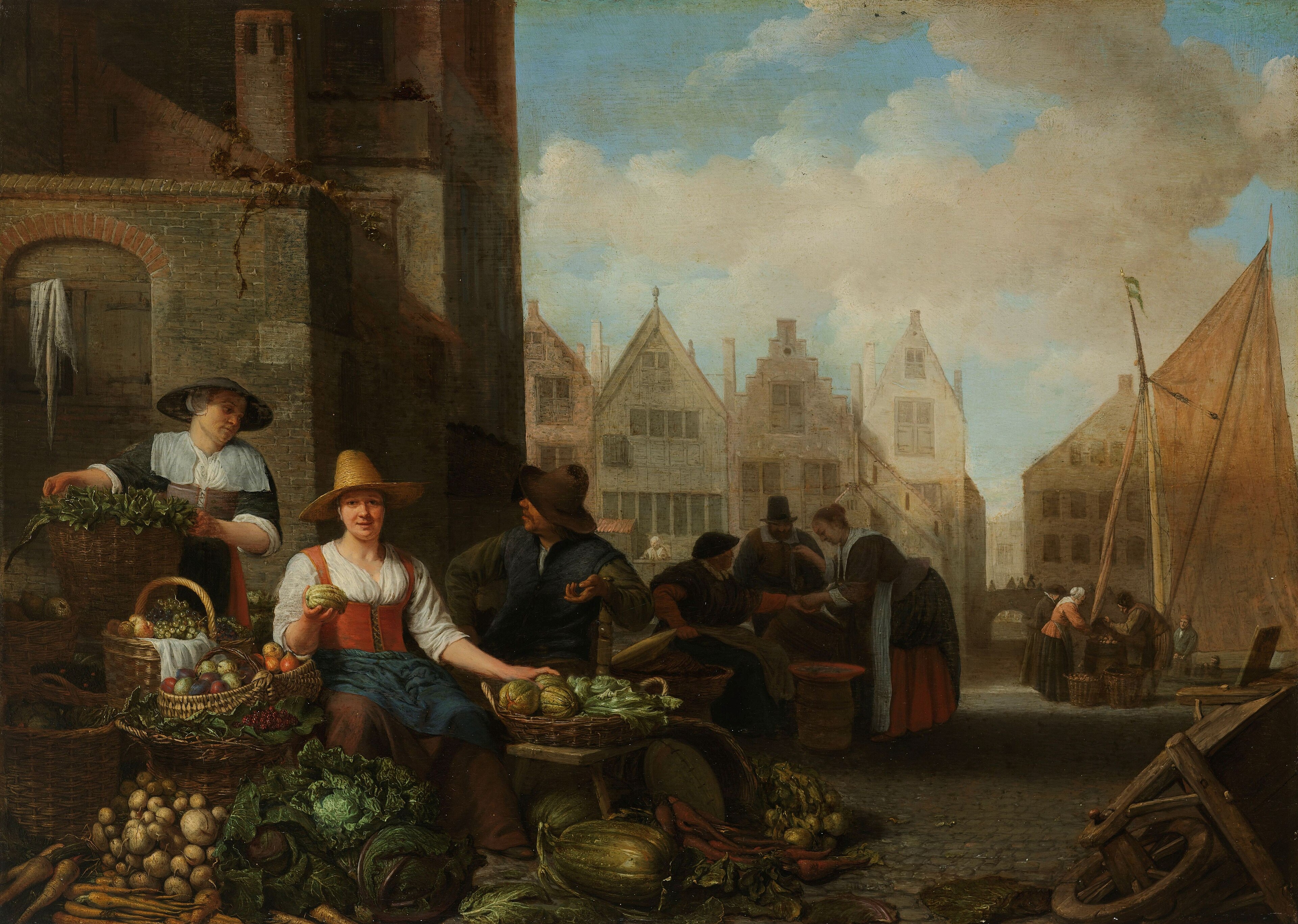 De groentemarkt by Hendrik Martenszoon Sorgh