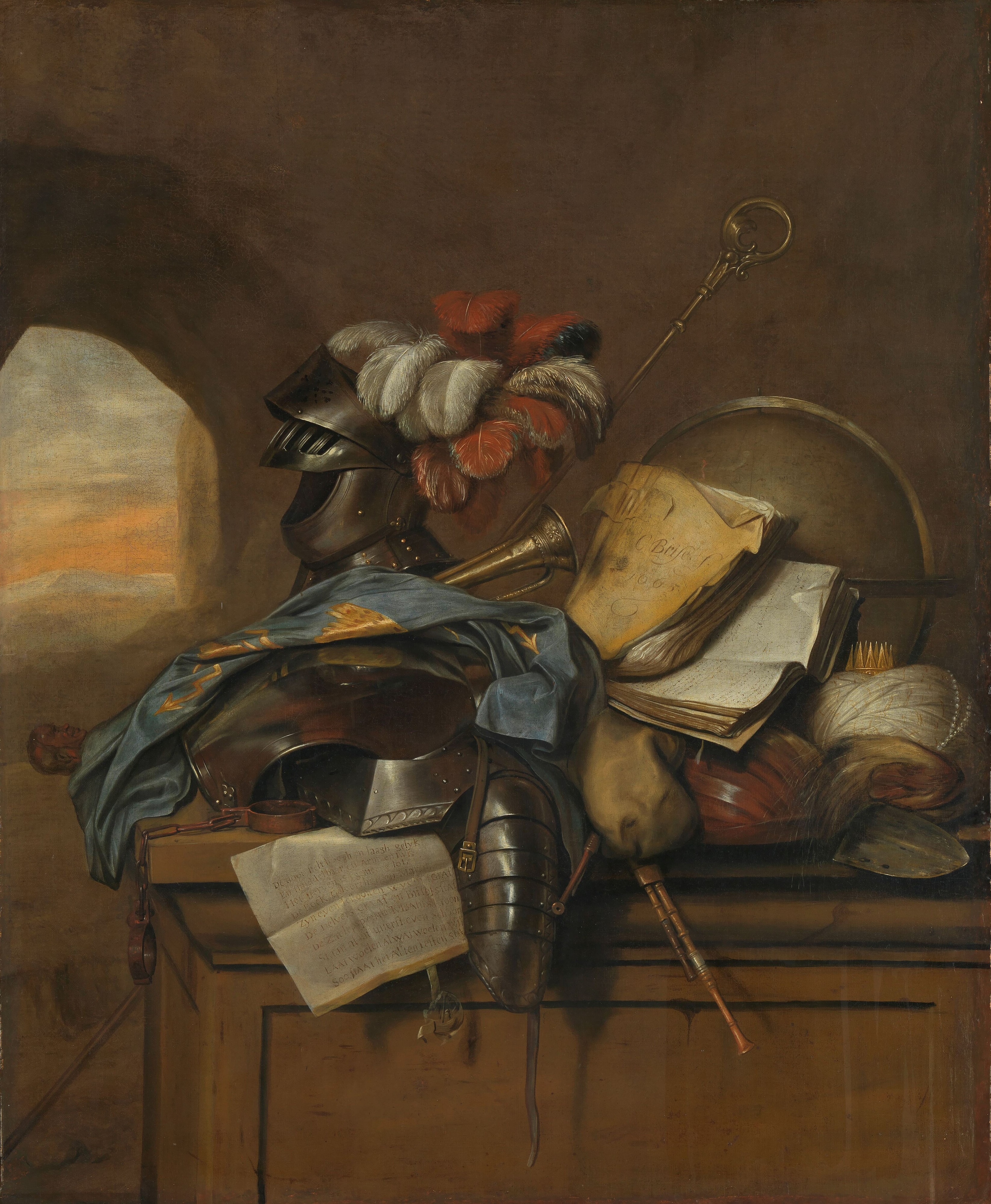 Vanitas stilleven by Cornelis Brisé