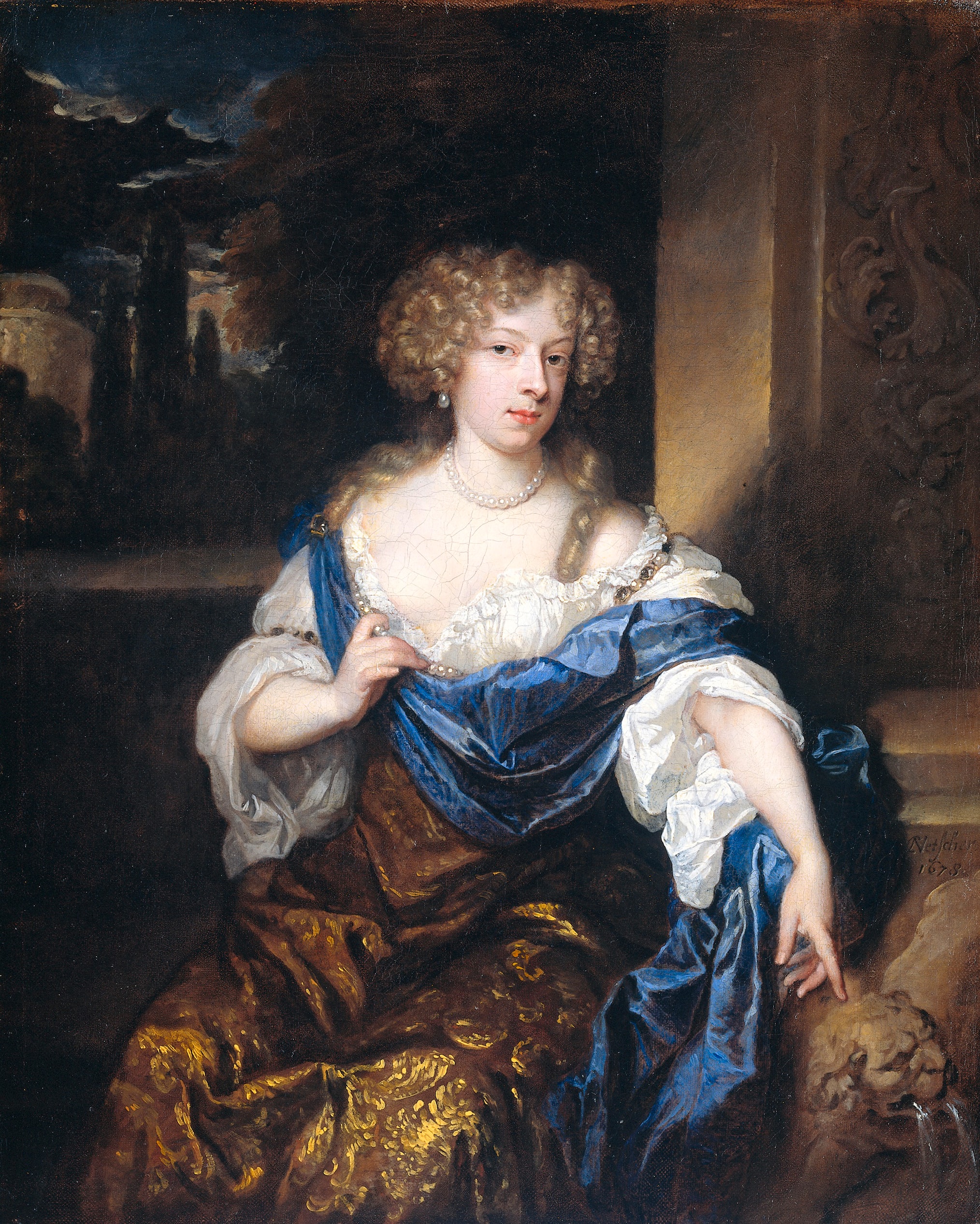 Helena Catharina de Witte (1661-95). Echtgenote van Iman Mogge, heer van Haamstede by Caspar Netscher