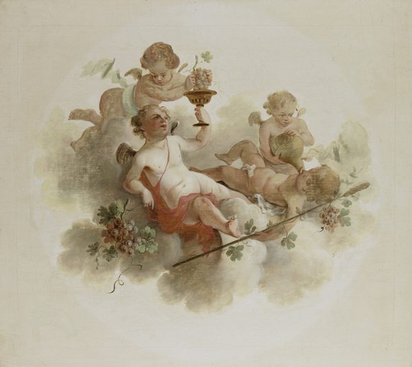 Vier putti met druiven by Anonymous Unknown author