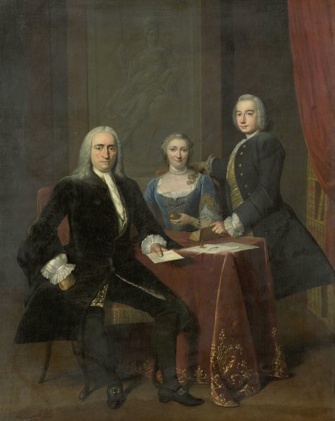 Familiegroep in een interieur by Frans van der Mijn