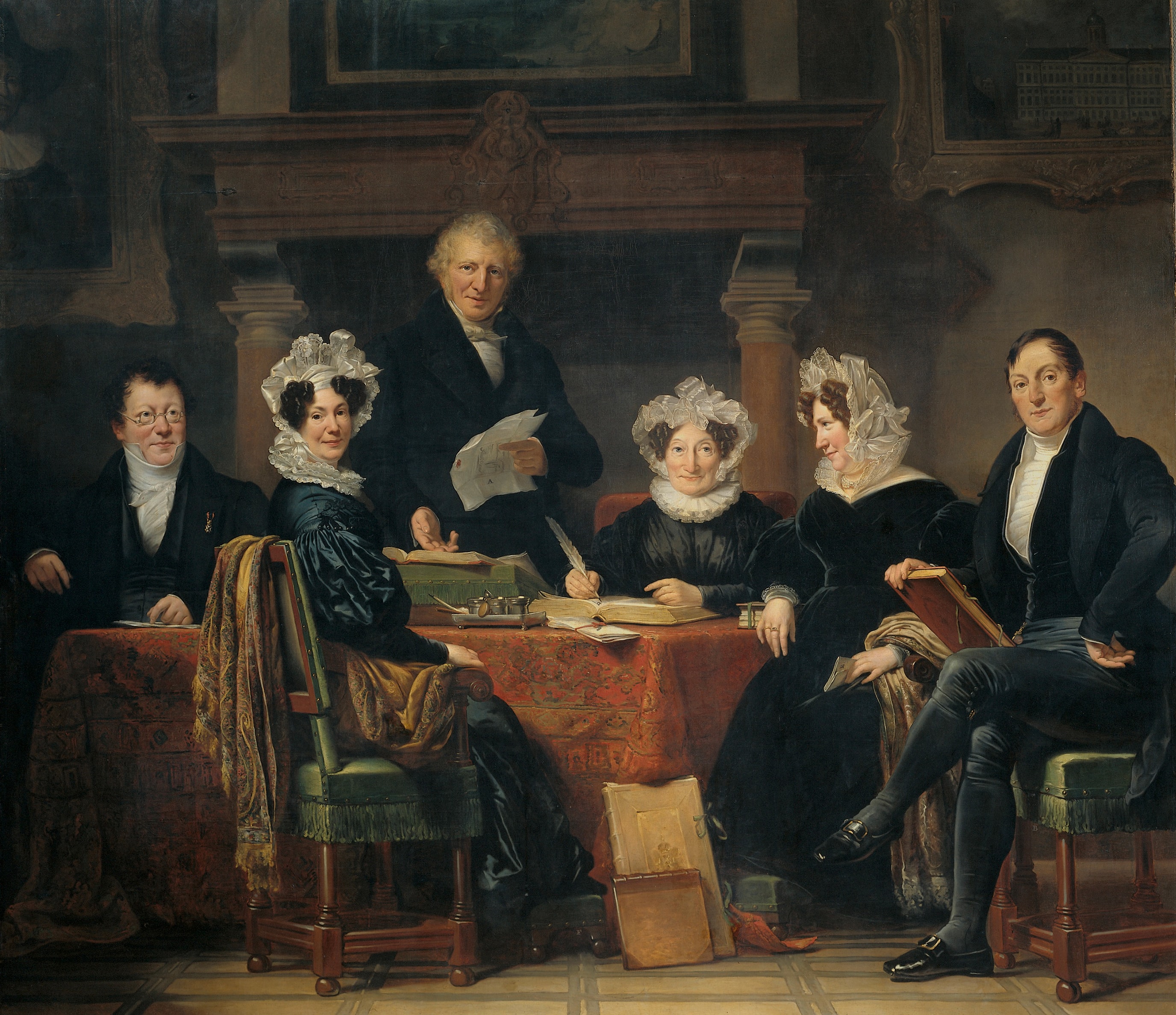 Regents and Regentesses of the Lepers' Asylum, Amsterdam, 1834-35 by Jan Adam Kruseman