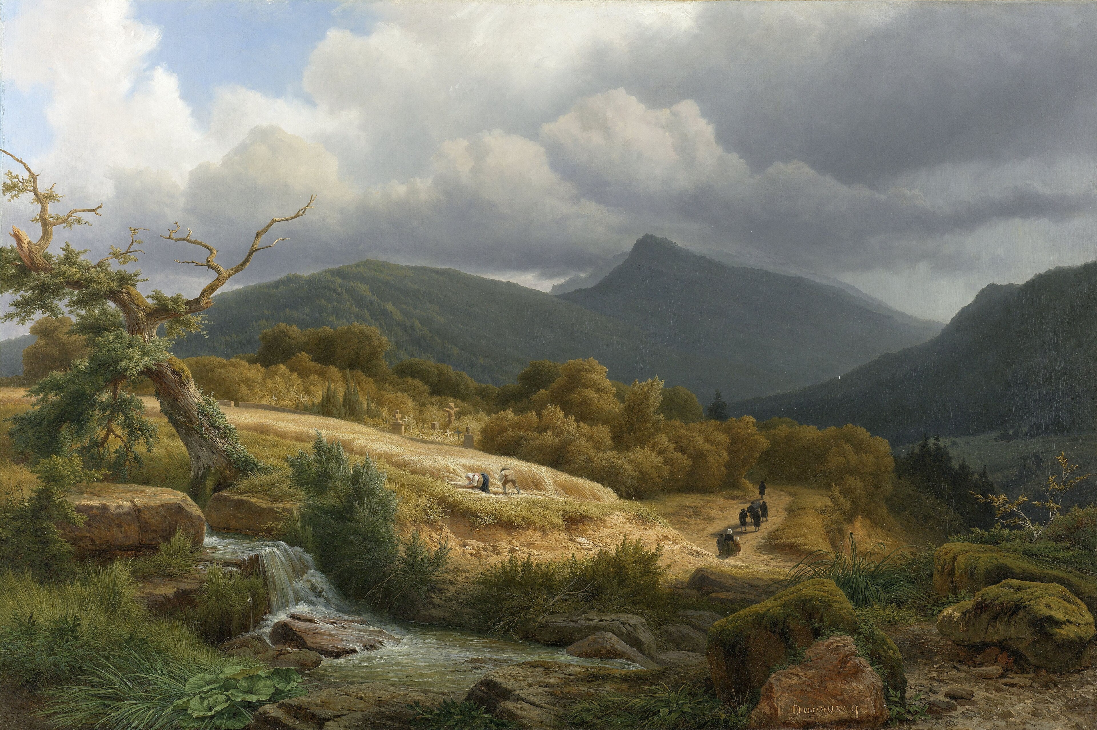 De begraafplaats te Baden-Baden by Pierre Louis Dubourcq