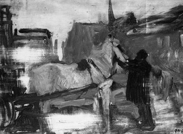 Amsterdams stadsgezicht. by George Hendrik Breitner