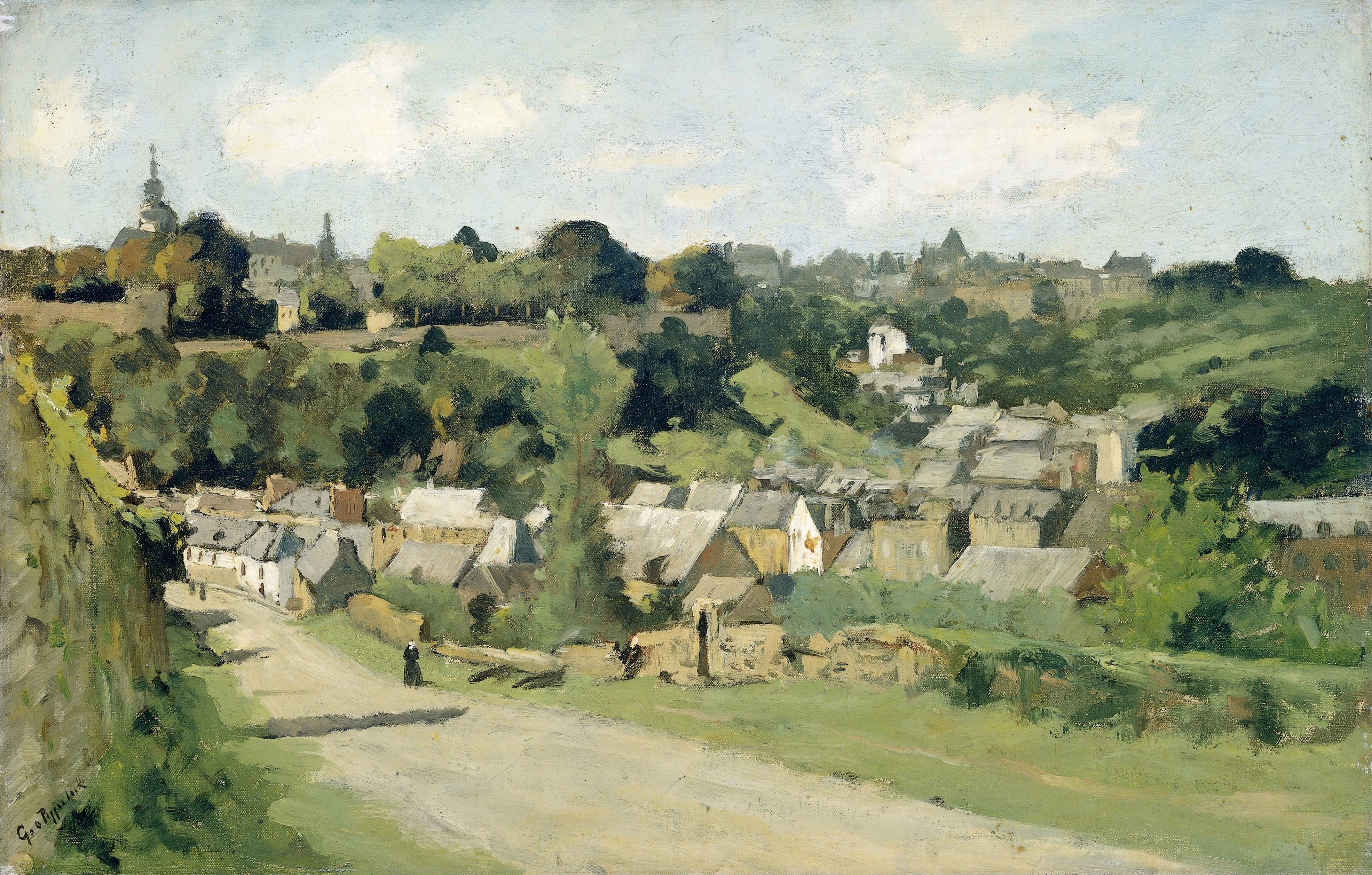 Gezicht op Dinan in Frankrijk by Geo Poggenbeek