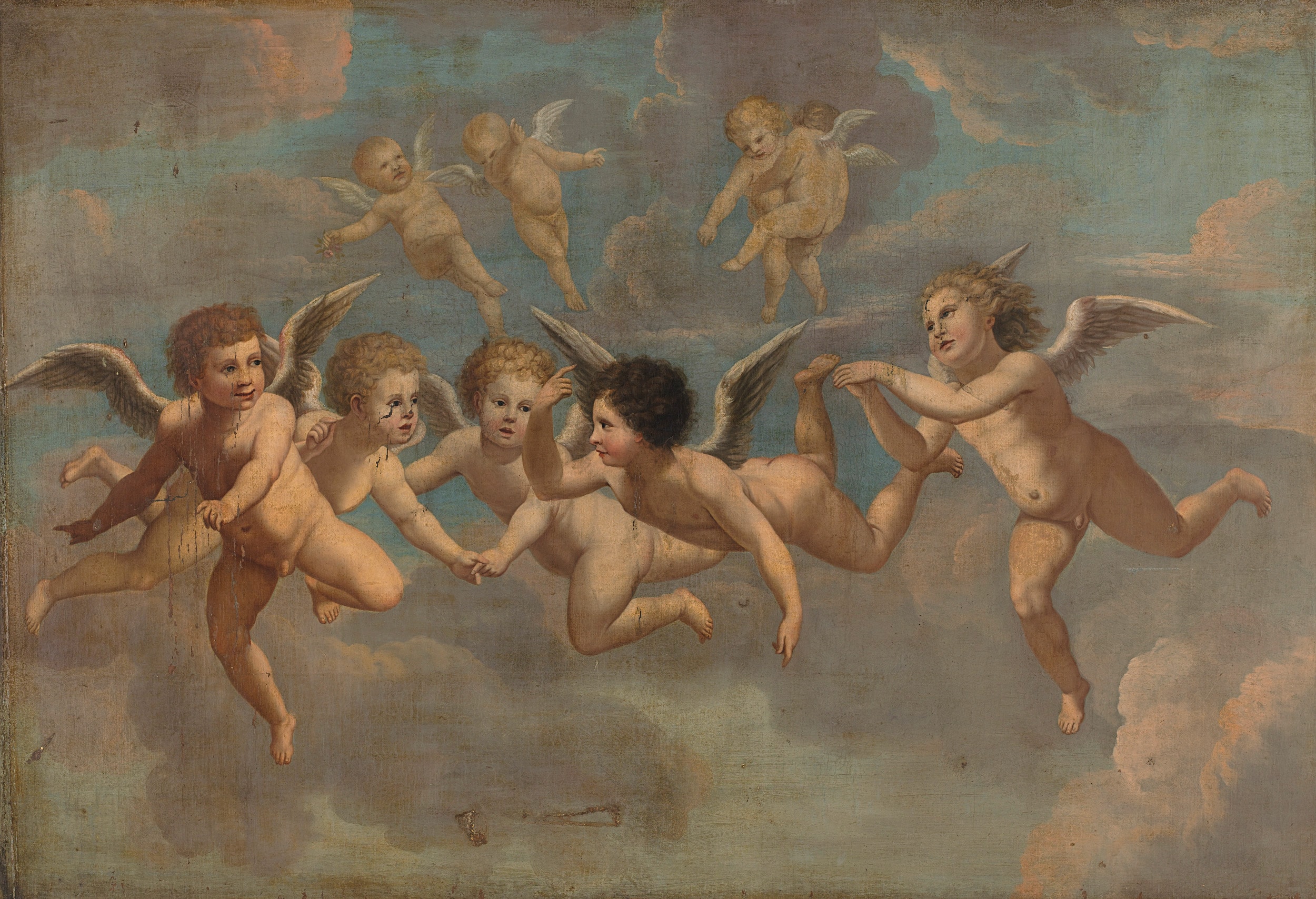 Dutch: Wijzende putti by Unidentified painter