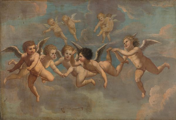 Dutch: Wijzende putti by Unidentified painter