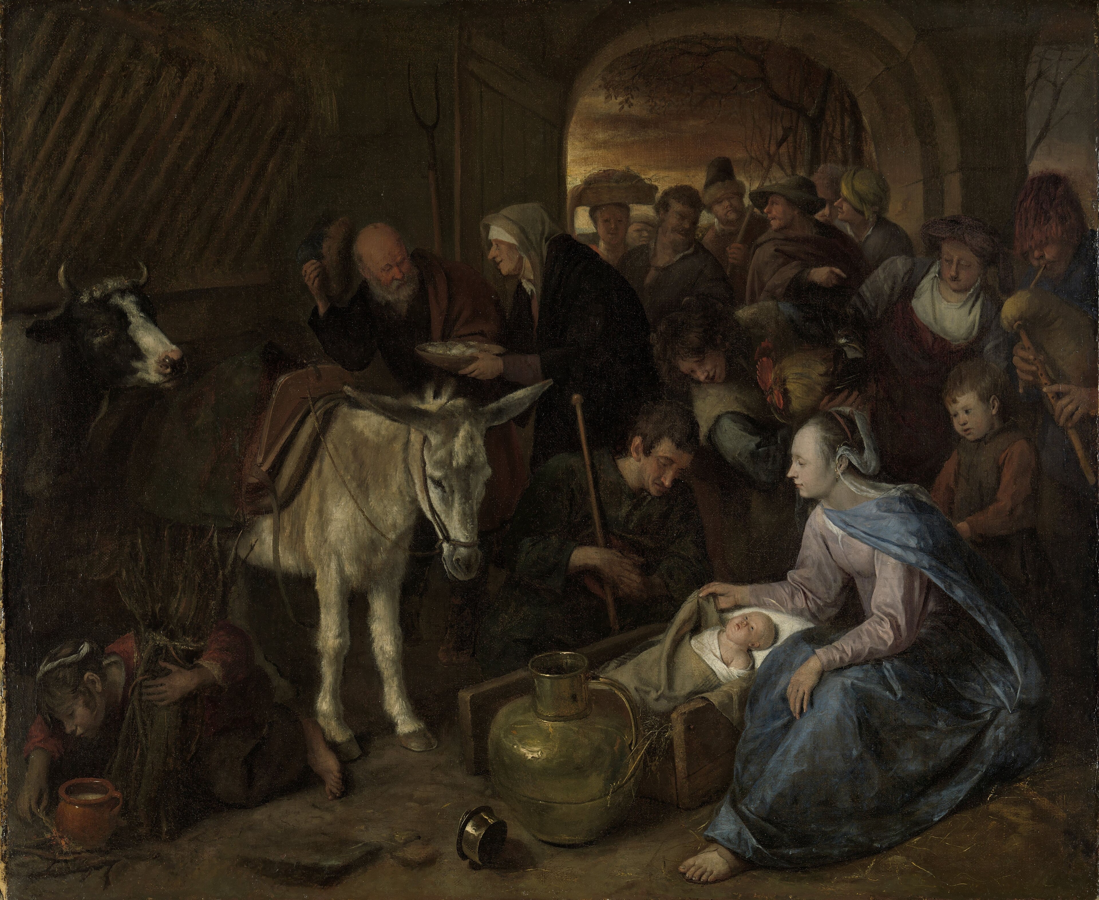 De aanbidding der herders by Jan Steen