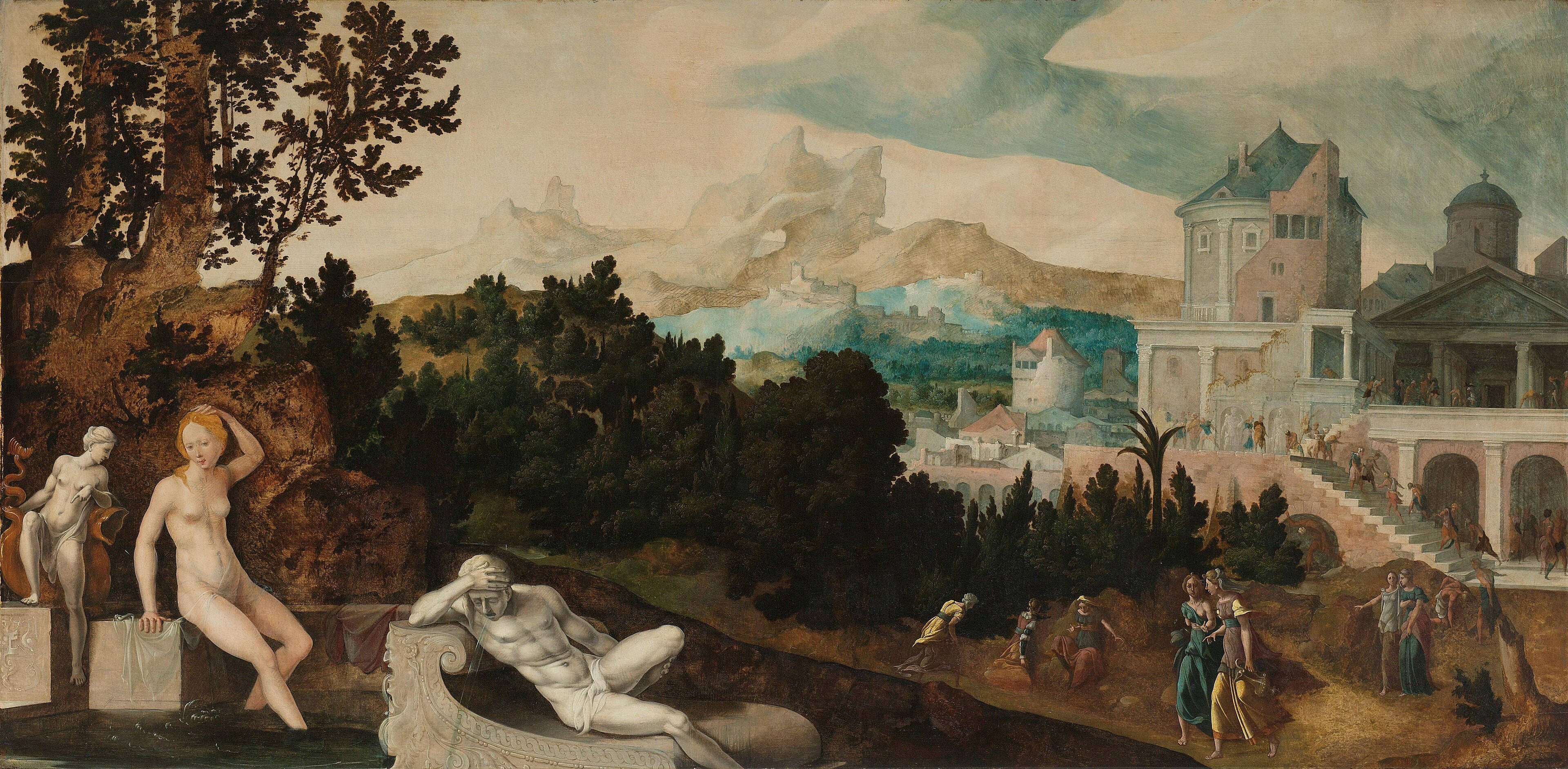 Landschap met Bathseba by Jan van Scorel