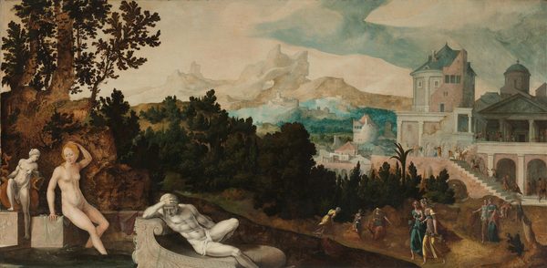Landschap met Bathseba by Jan van Scorel