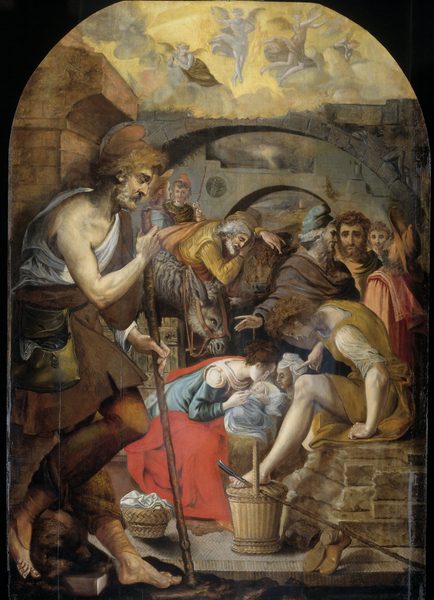 De aanbidding der herders. by Anthonie Blocklandt van Montfoort