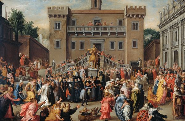 The Women of Rome Gathering at the Capitol by Pieter Isaacsz
