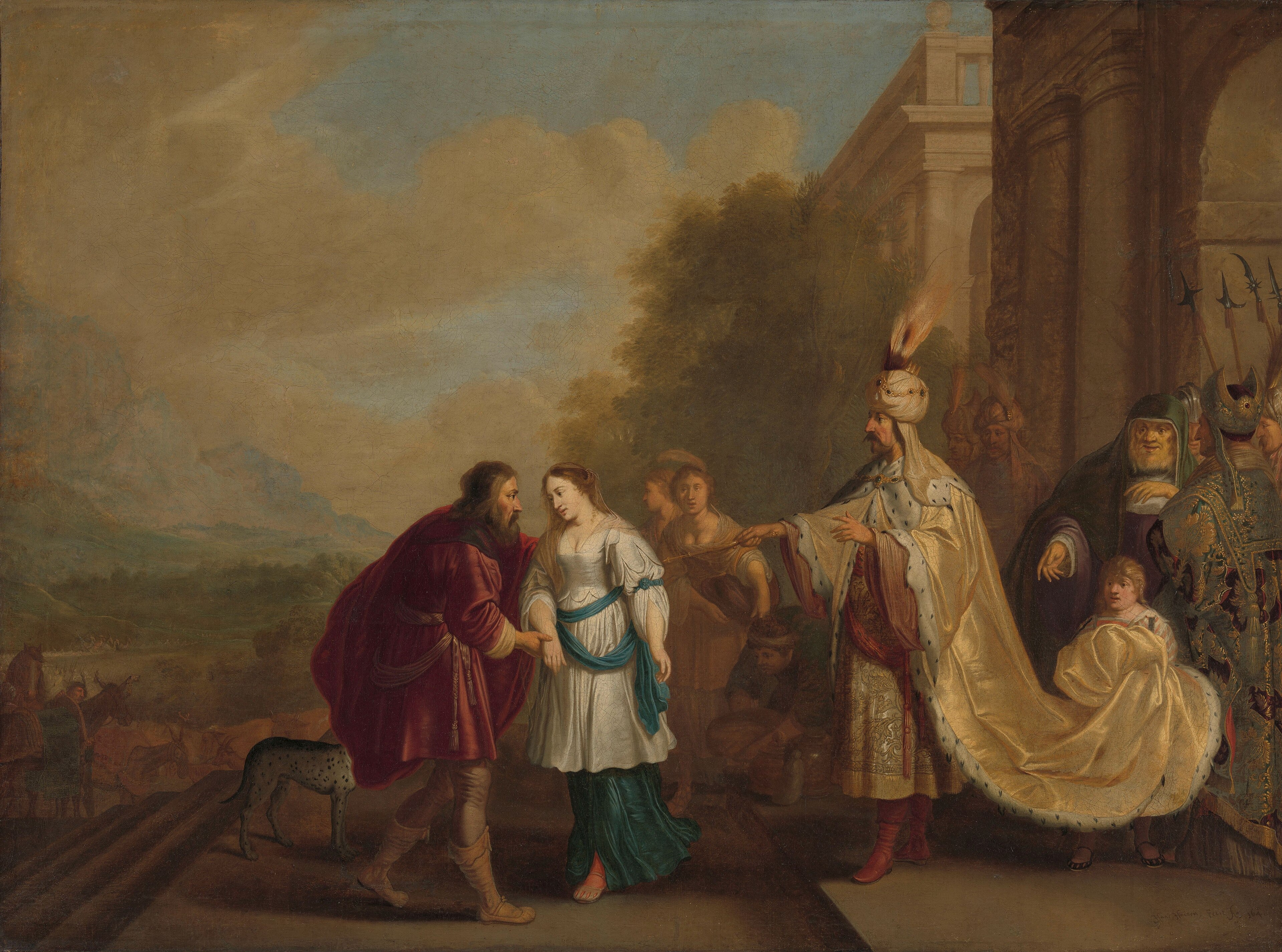 Farao geeft Sara aan Abraham terug by Isaac Isaacsz.