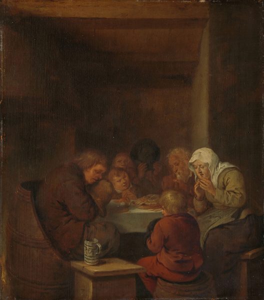 Het gebed voor de maaltijd by Jan Miense Molenaer