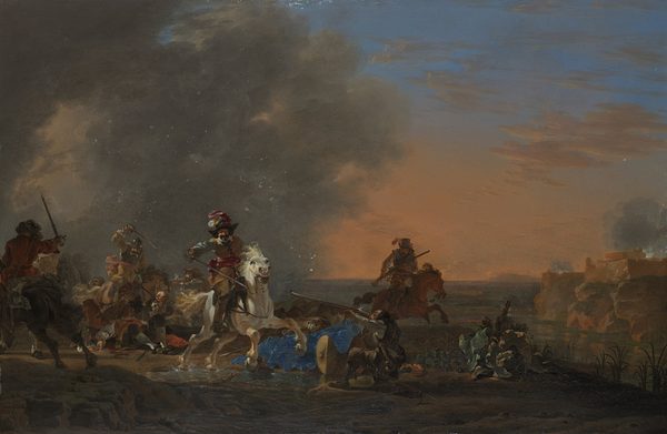 'Cavalry Charge at Sunset by Jan Asselijn