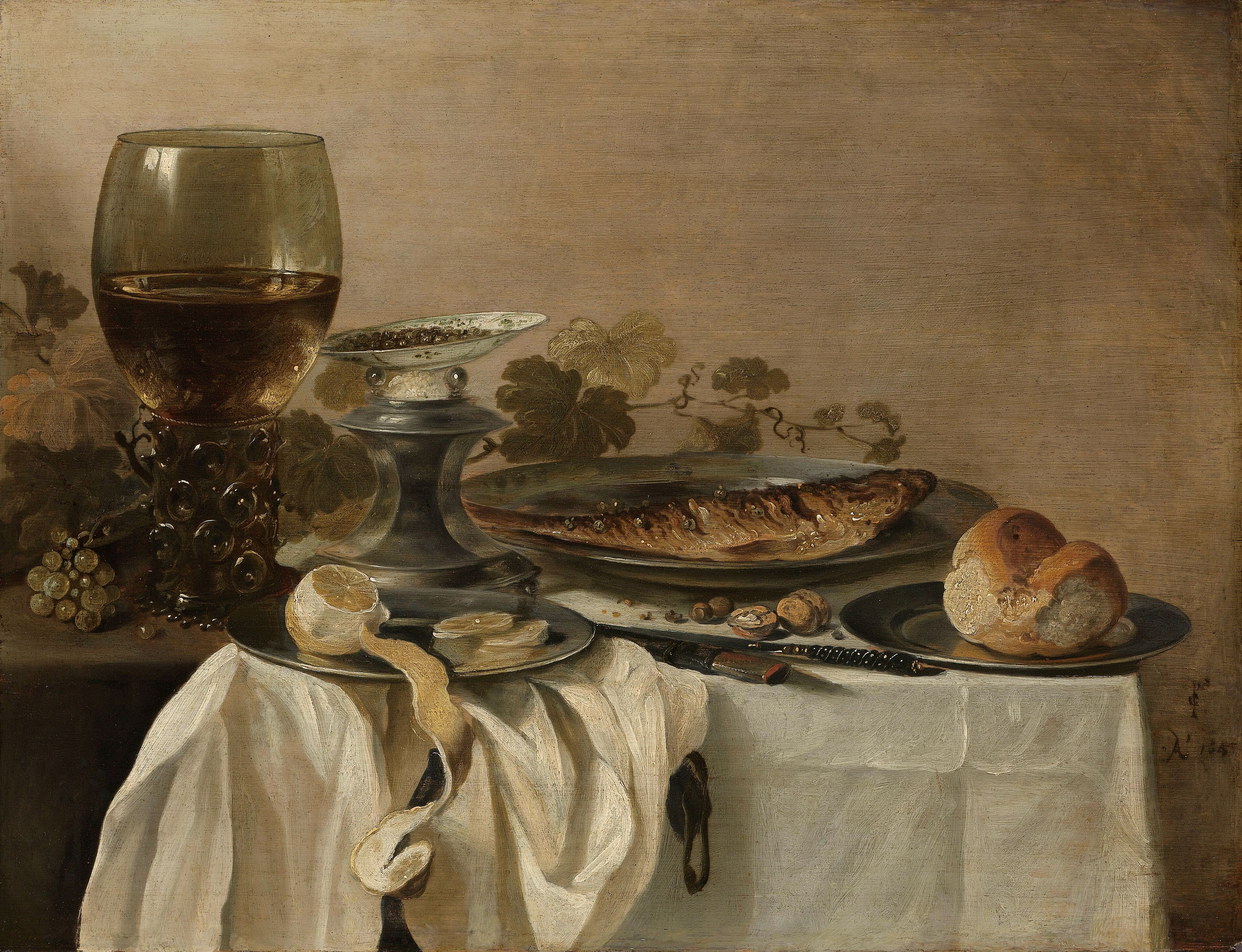Still life with fish by Pieter Claesz