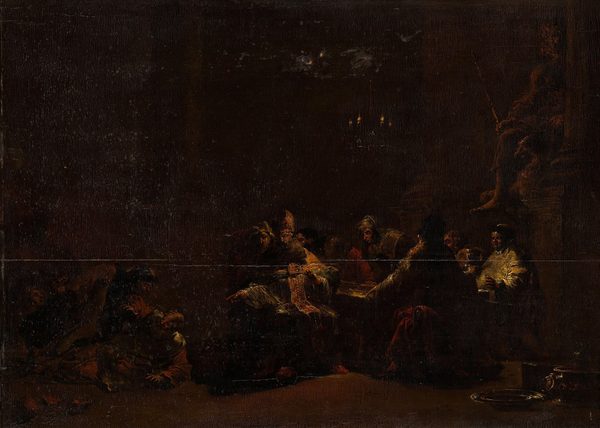 Pashur slaat Jeremia in de tempel by Leonaert Bramer