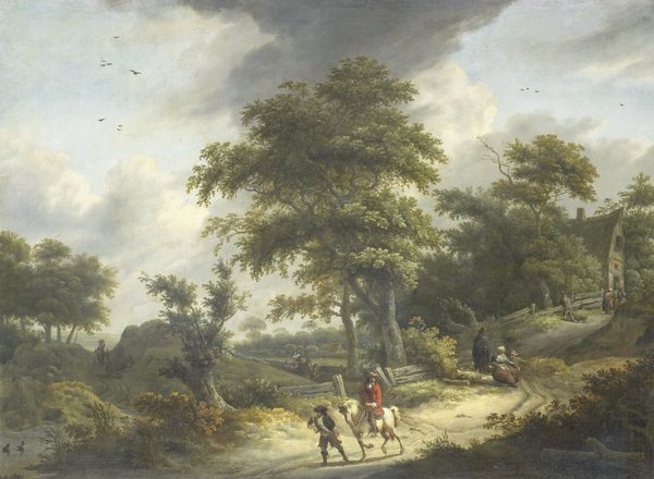 Landscape with falconer by Roelof Jansz van Vries