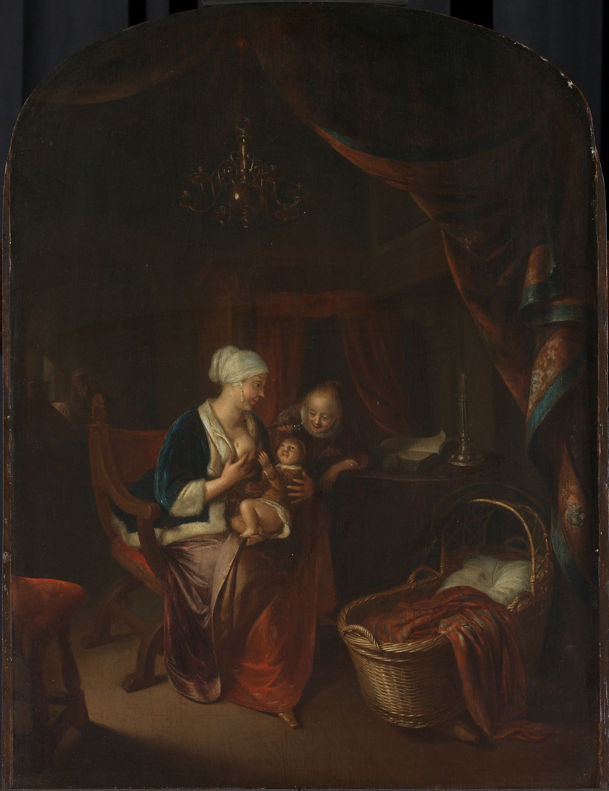 Een moeder die haar kind de borst geeft by Domenicus van Tol Gerard Dou died 1675 Domenicus van Tol born ca. died 1676-12-26