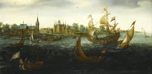 Ships off IJsselmonde by Aert Anthoniszoon