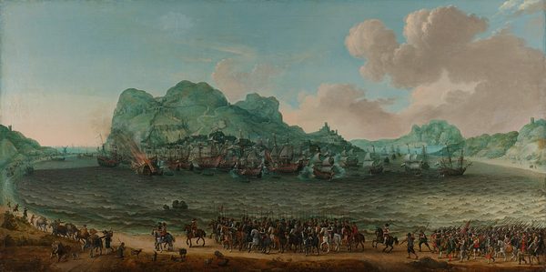 De overwinning op de Spanjaarden bij Gibraltar door een vloot onder bevel van admiraal Jacob van Heemskerck, 25 april 1607 by Adam Willaerts