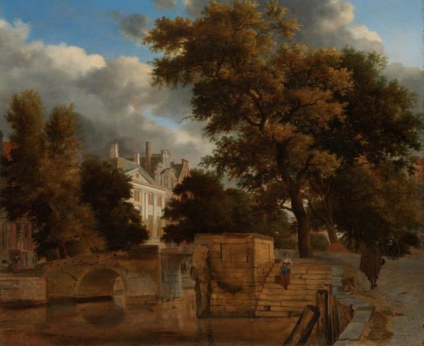 De stenen brug by Jan van der Heyden Jan van der Heyden died 1712-03-28 Adriaen van de Velde died 1672-01-21