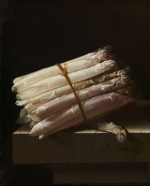 Stilleven met asperges by Adriaen Coorte
