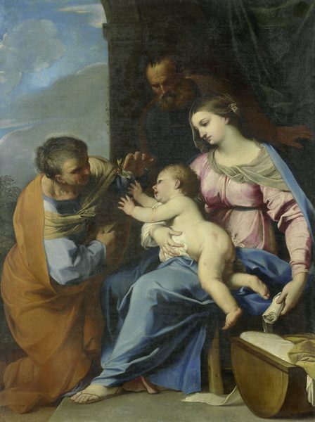 De heilige familie by Anonymous Unknown author Raffaello Vanni died 1678-11-29 Pietro da Cortona died 1669-05-16