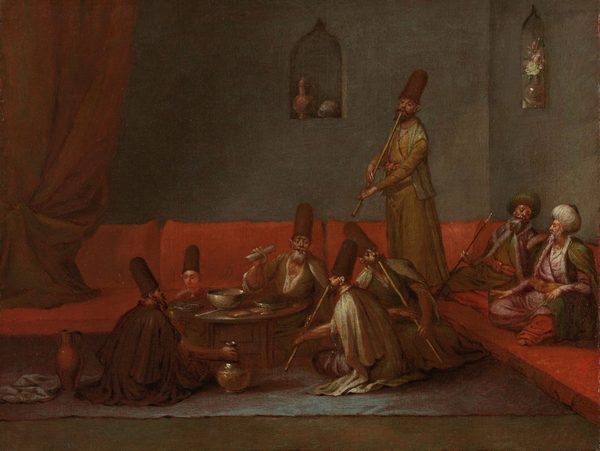 Derwisjen aan de maaltijd by Jean Baptiste Vanmour
