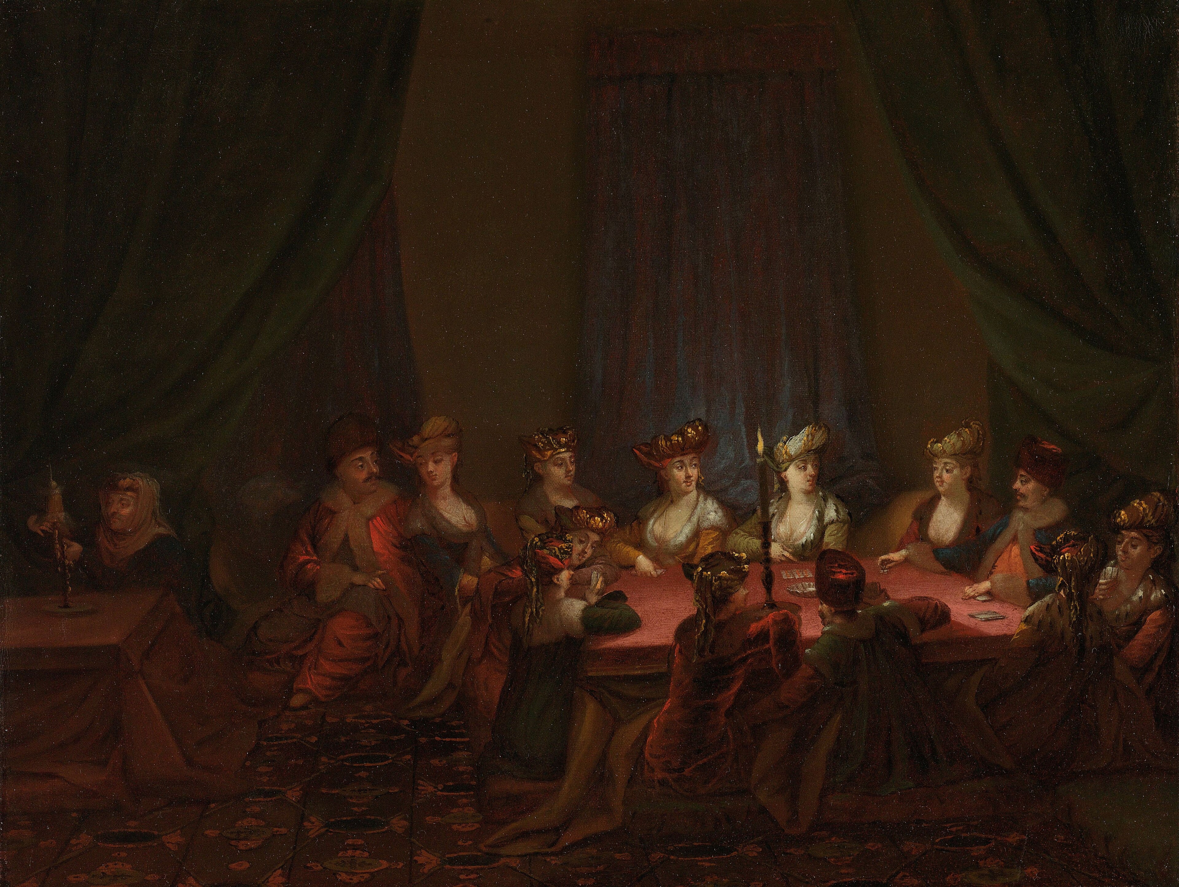 Armeens gezelschap bij het kaartspel by Jean Baptiste Vanmour