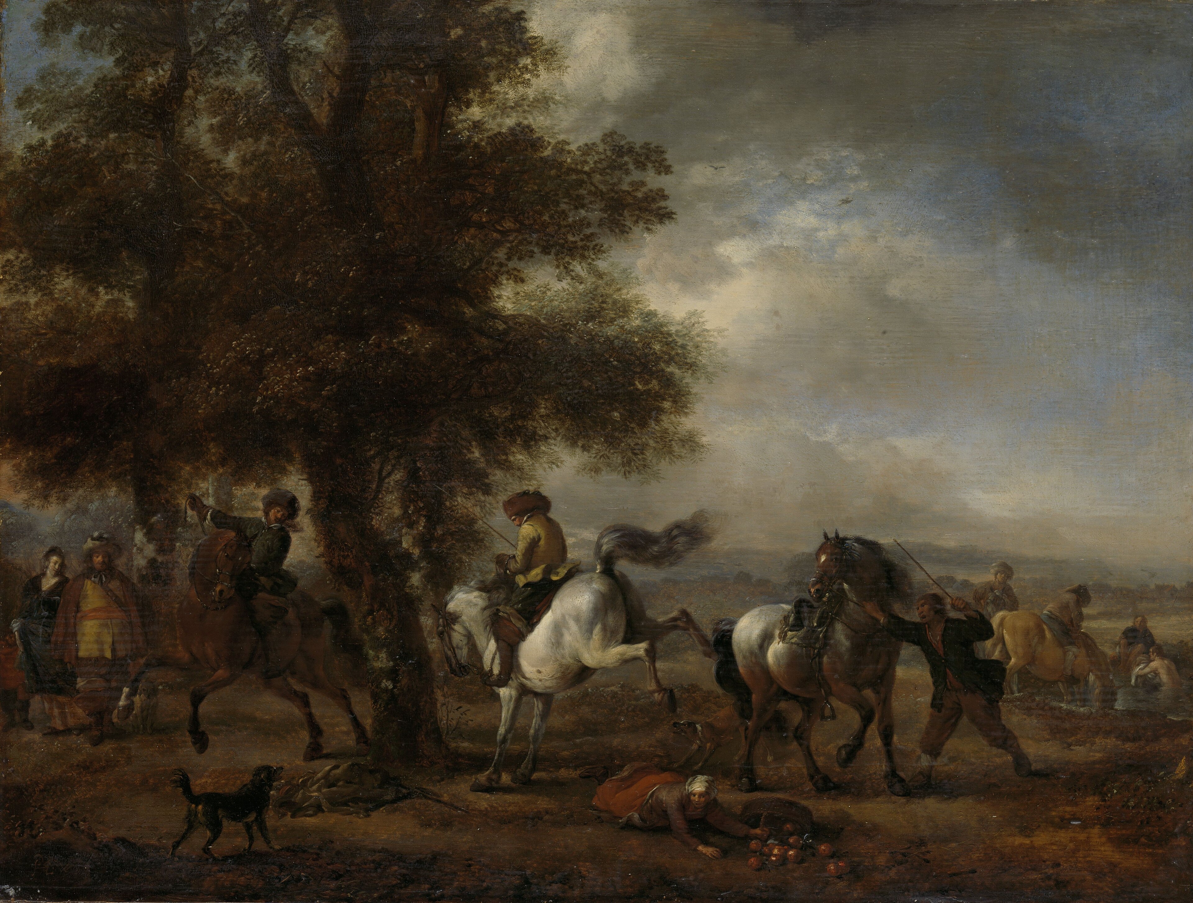 De slaande schimmel by Philips Wouwerman