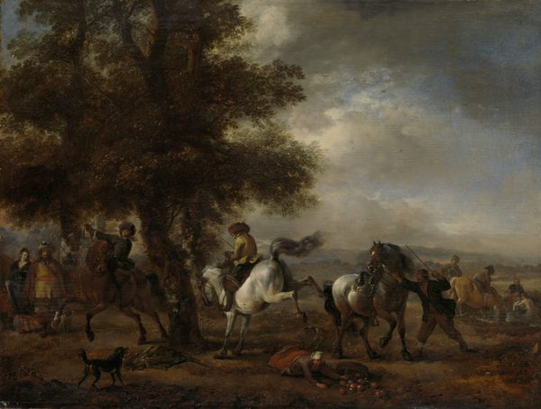 De slaande schimmel by Philips Wouwerman
