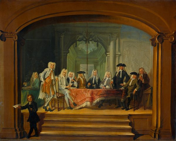 De regenten van het Aalmoezeniersweeshuis te Amsterdam, 1729 by Cornelis Troost
