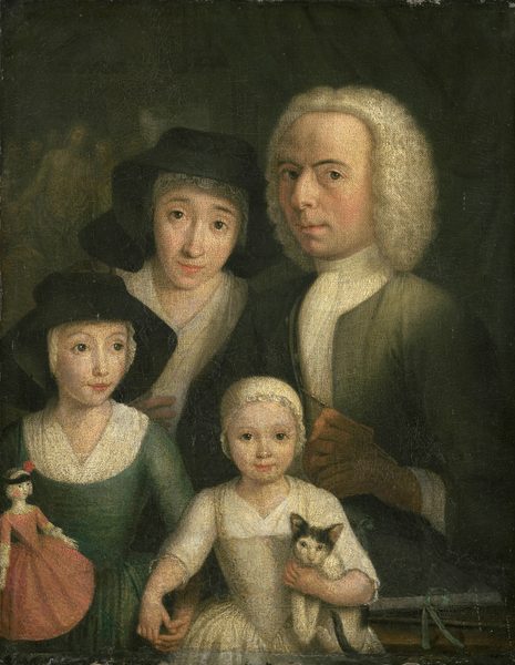 Self-portrait with his wife Sanneke van Bommel and their two children by Hendrik Spilman
