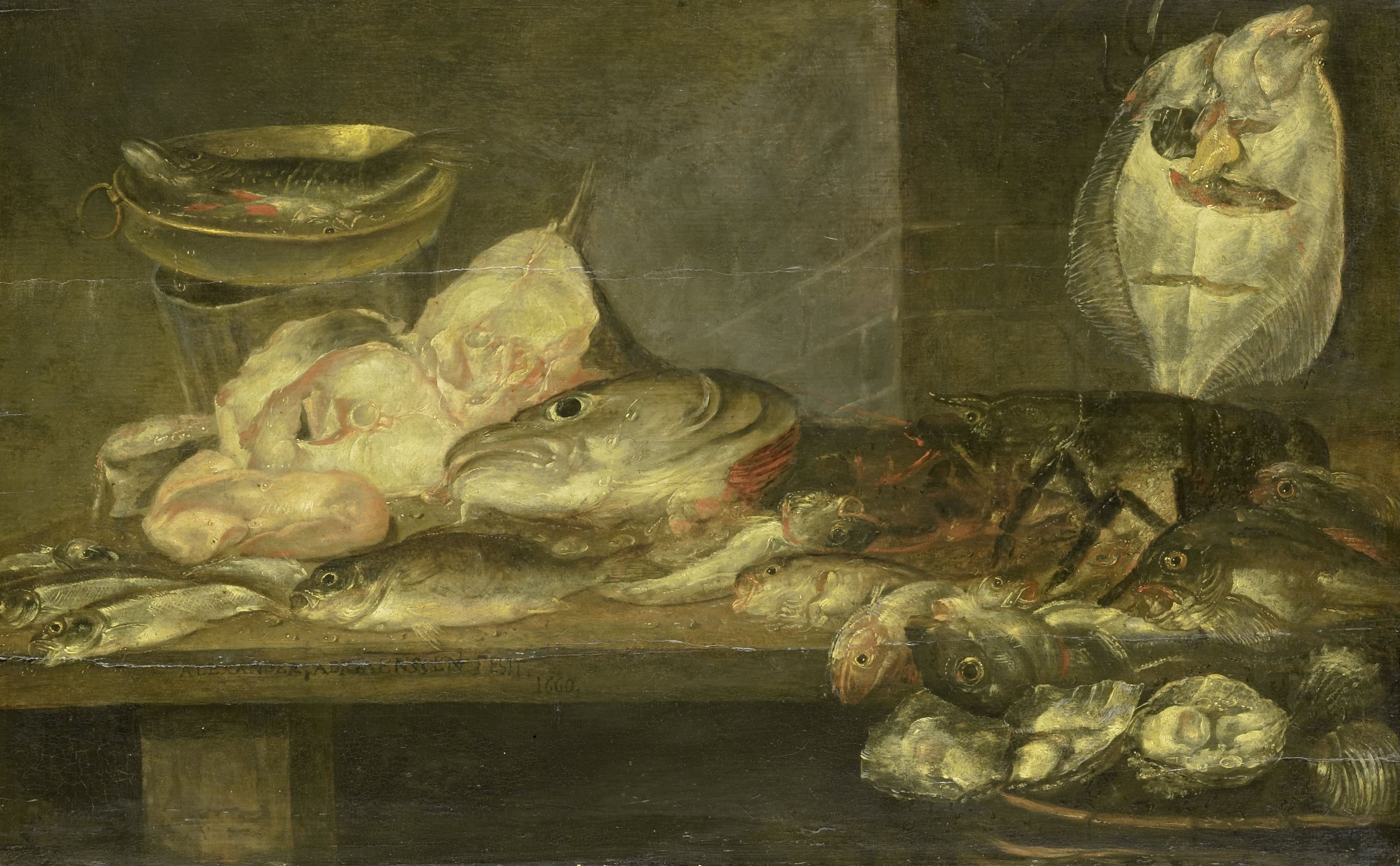 Still Life with Fish by Alexander Adriaenssen