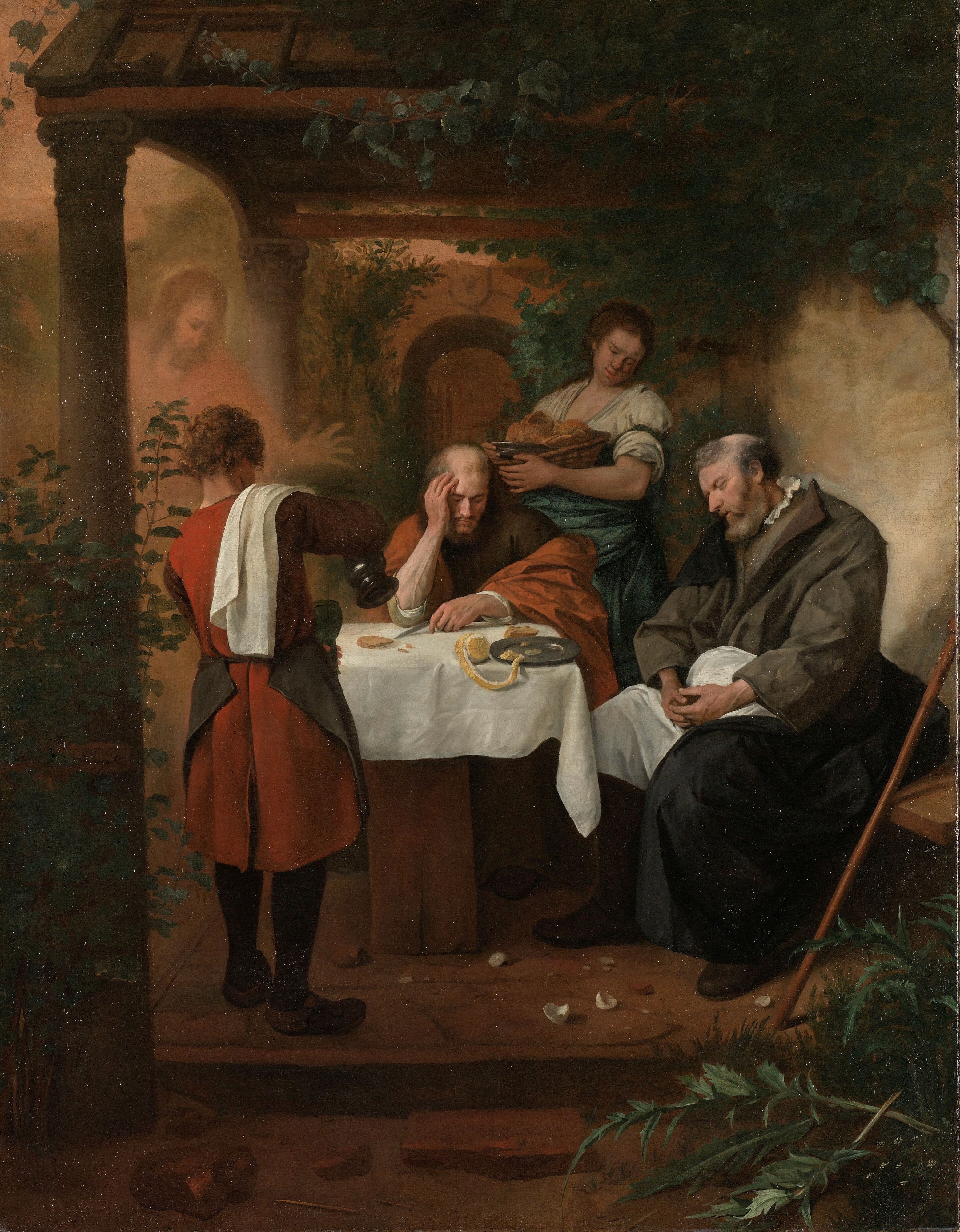 De Emmaüsgangers by Jan Steen