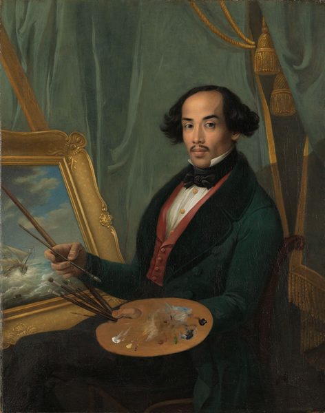 Portrait of Raden Saleh (1811-1880), painter by Friedrich Carl Albert Schreuel