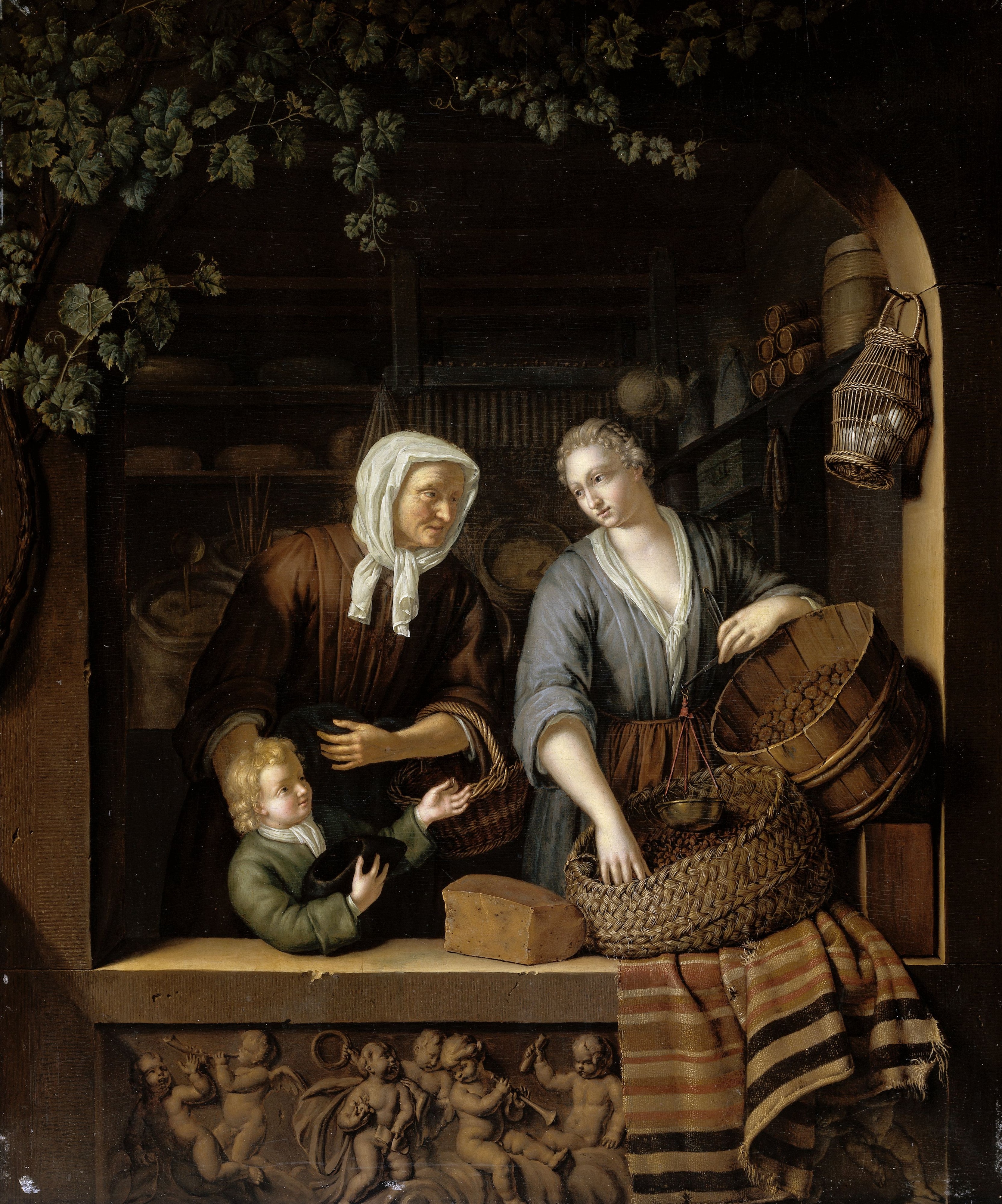 De kruidenierster by Frans van Mieris the Younger