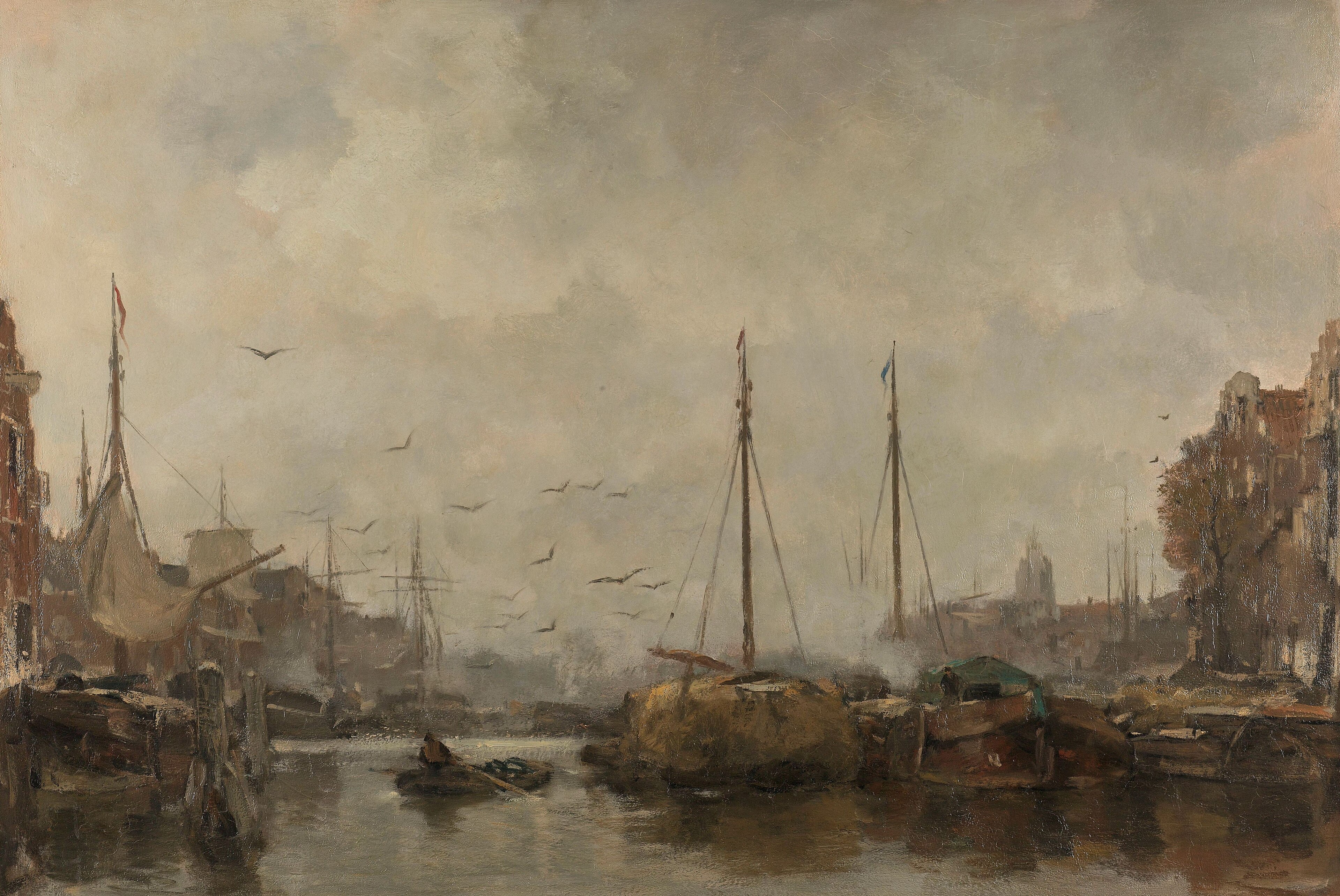Stadsgezicht by Jacob Maris