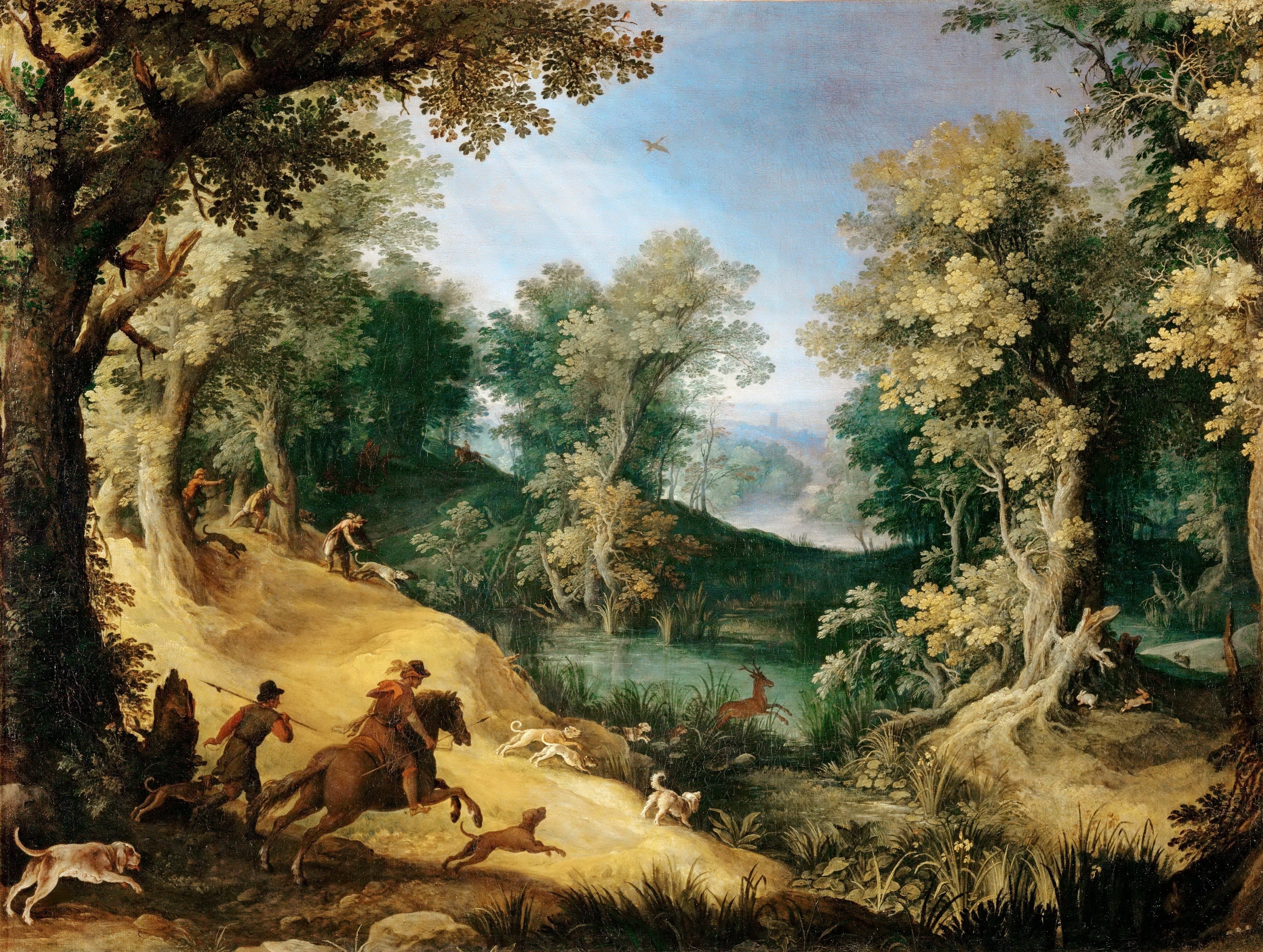 Stag hunt by Paul Bril