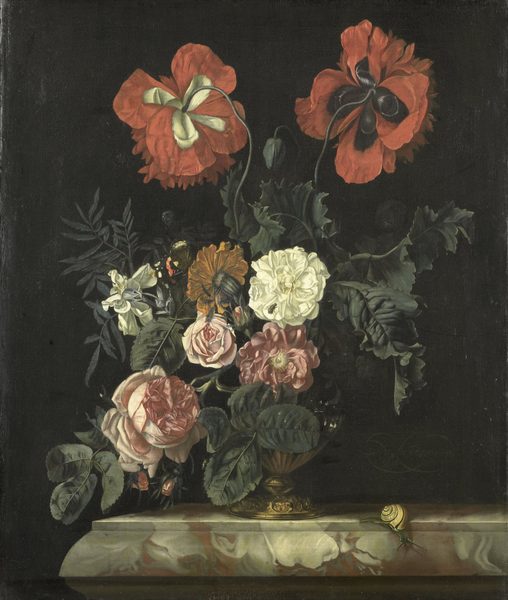 Stilleven met bloemen by Nicolaes Lachtropius