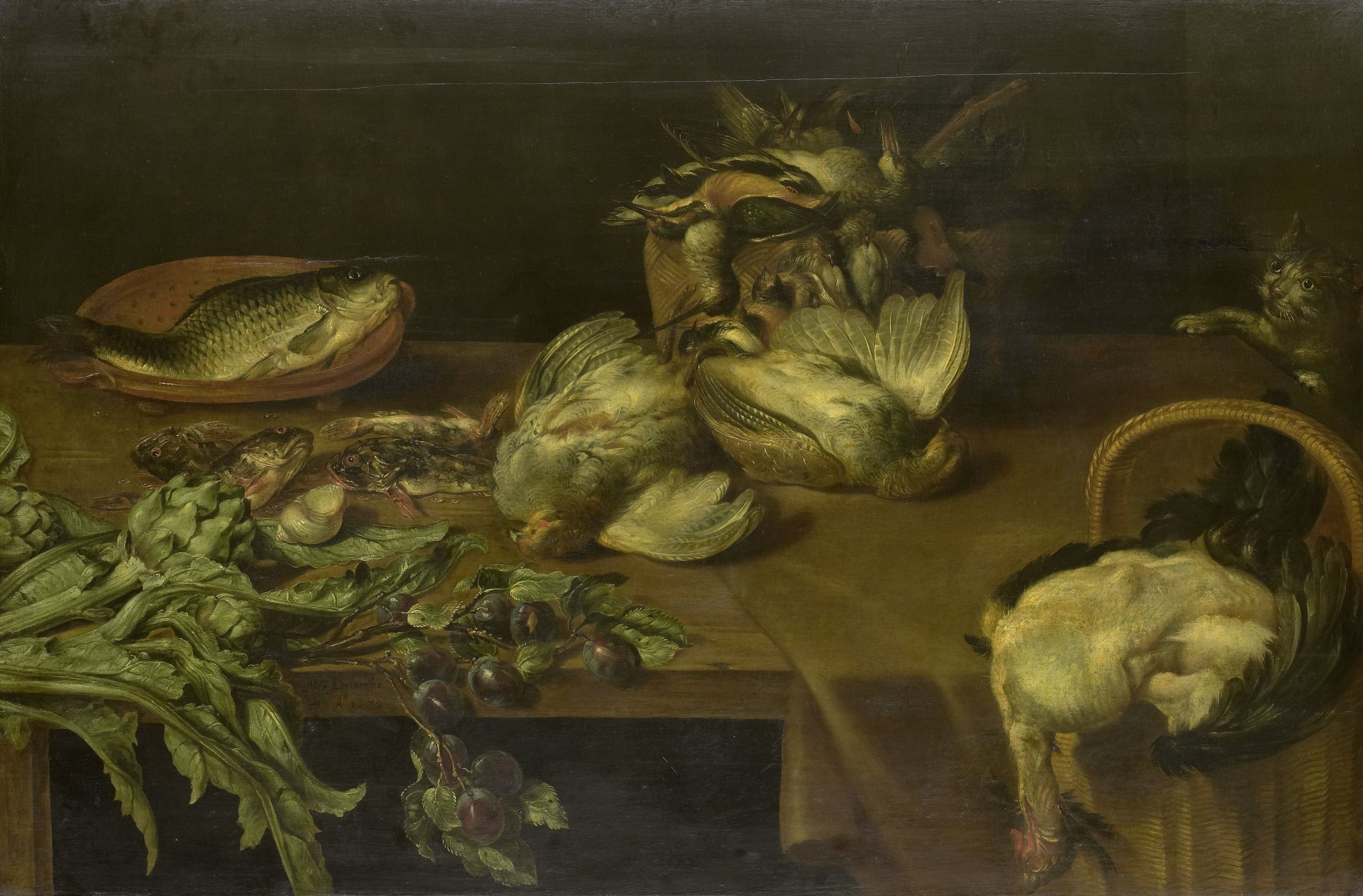 Stilleven met gevogelte by Alexander Adriaenssen