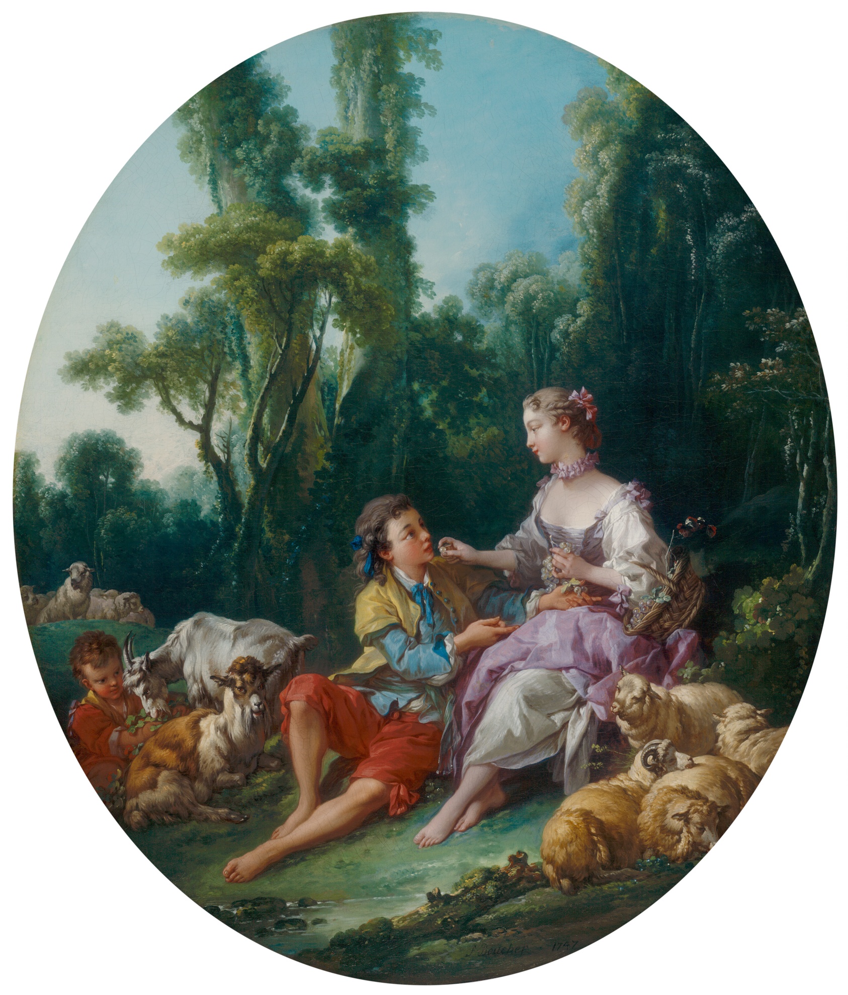 A work made of oil on canvas.