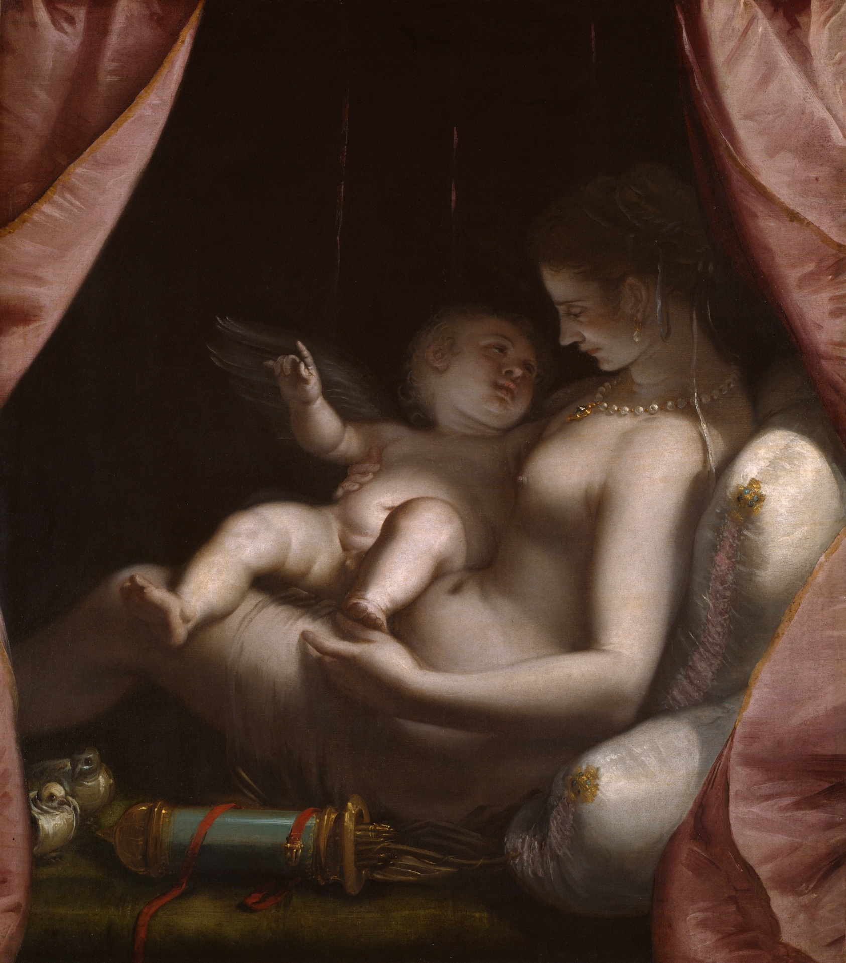 A work made of oil on canvas.